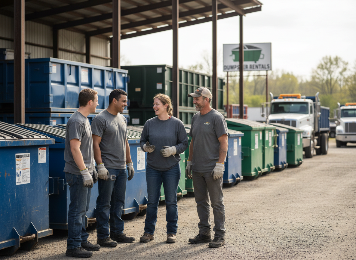 The Dumpster Rental Marion team at work in Marion